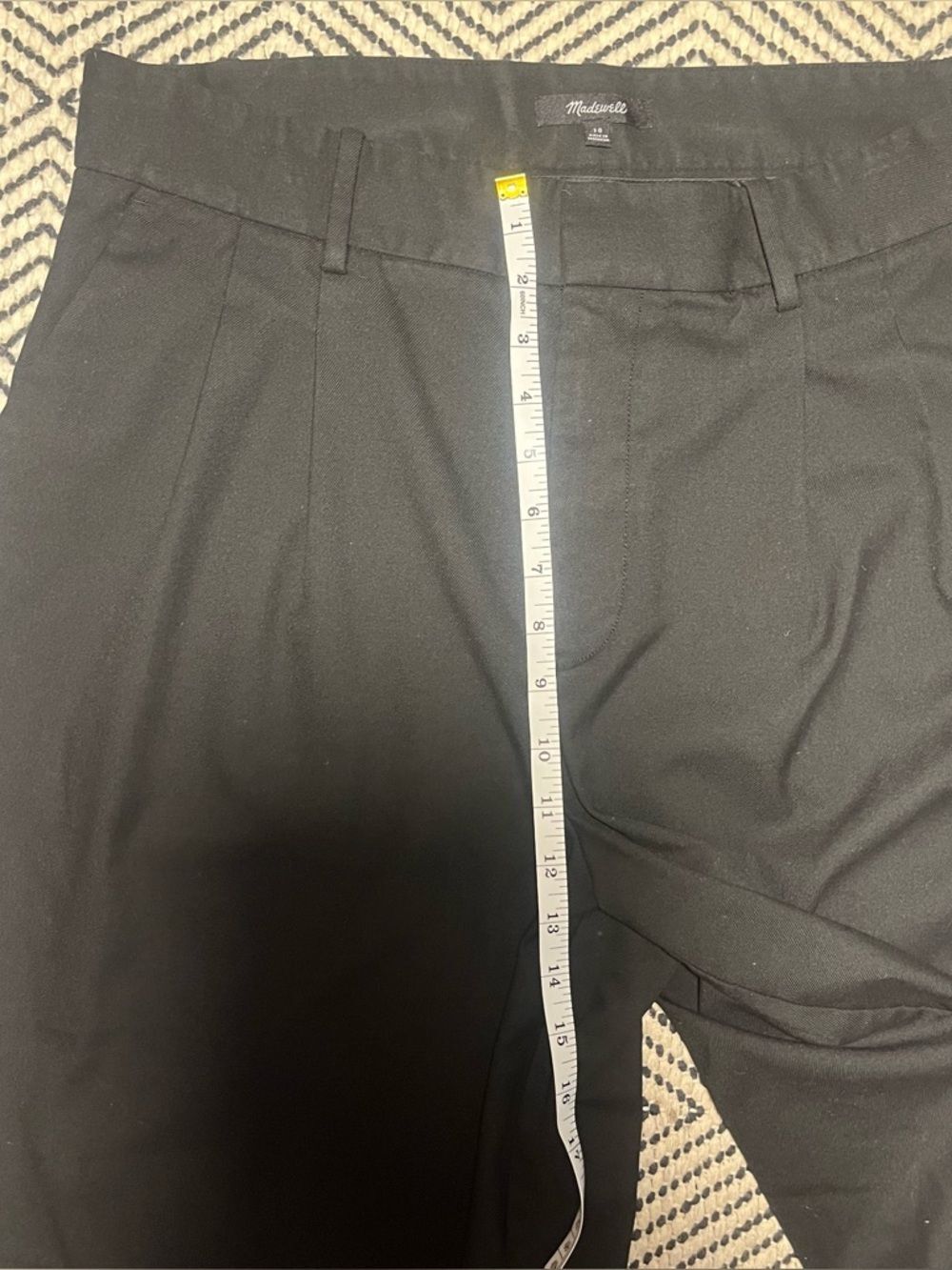Classic black high waist pleated wide leg trousers Madewell size 10 - Picture 3 of 7